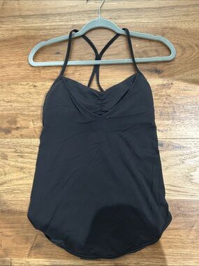 lululemon athletica Black Strappy Open-Back Tank